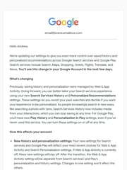Email Inspiration from Google