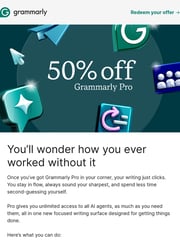 Email Inspiration from Grammarly