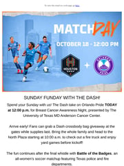 Email Inspiration from Houston Dash