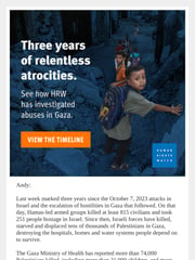 Email Inspiration from Human Rights Watch Direct Response Team