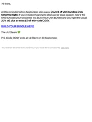 Email Inspiration from JUX Food