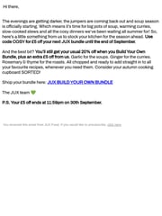 Email Inspiration from JUX Food