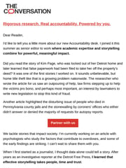 Email Inspiration from Kristi Tanner, The Conversation