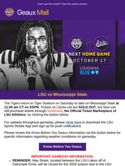 Email Inspiration from LSU Athletics