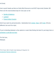 Email Inspiration from Makayla Cappel
