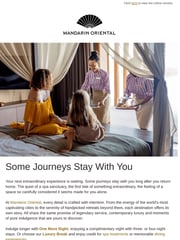 Email Inspiration from Mandarin Oriental Hotel Group