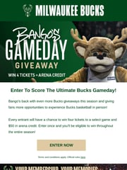 Email Inspiration from Milwaukee Bucks