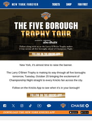 Email Inspiration from NY Knicks