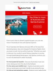 Email Inspiration from Qantas Red Email