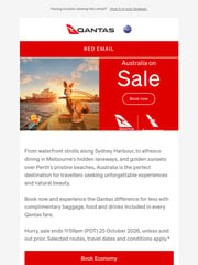 Email Inspiration from Qantas Red Email