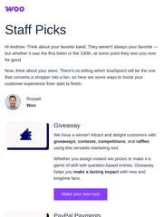 Email Inspiration from Russell at Woo
