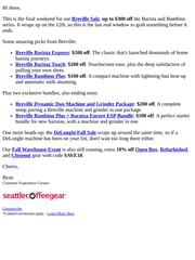 Email Inspiration from Ryan from Seattle Coffee Gear