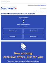 Email Inspiration from Southwest Airlines