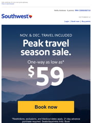Email Inspiration from Southwest Airlines