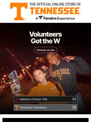 Email Inspiration from Tennessee Athletics Official Online Shop