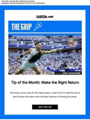 Email Inspiration from USTA