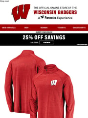 Email Inspiration from Wisconsin Badgers Official Online Store