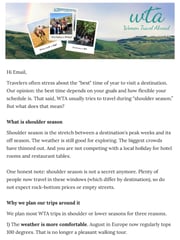 Email Inspiration from Women Travel Abroad