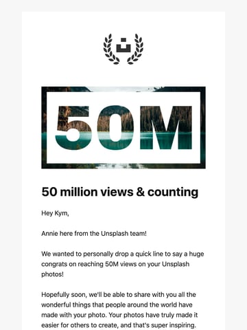 50 million views on your Unsplash photos Thumbnail Preview