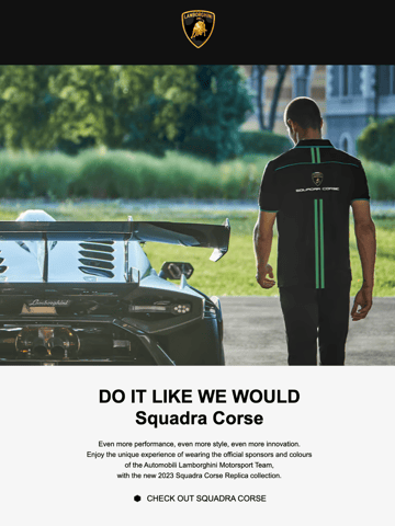 Lamborghini Store | The Official Online Store Email Design Thumbnail Preview