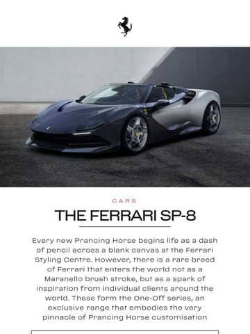Ferrari.com Email Design Thumbnail Preview