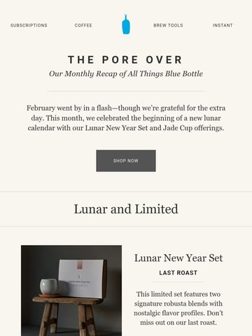 Blue Bottle Coffee Email Design Thumbnail Preview