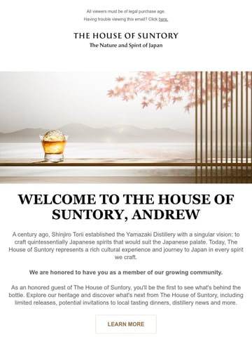 House of Suntory Email Design Thumbnail Preview