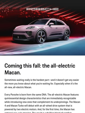 Porsche Email Design Thumbnail Preview