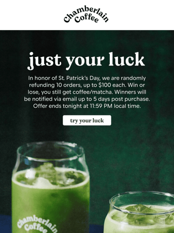 Chamberlain Coffee Email Design Thumbnail Preview