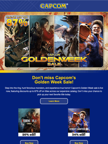 Capcom USA Email Design Thumbnail Preview