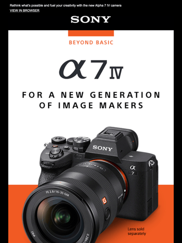Sony Electronics Email Design Thumbnail Preview