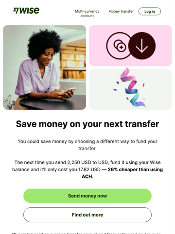 Wise (formerly TransferWise) Email Design Thumbnail Preview