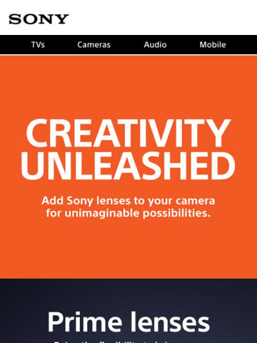 Sony Electronics Email Design Thumbnail Preview