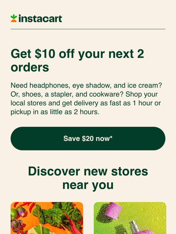 Instacart Promo Email Thumbnail Preview