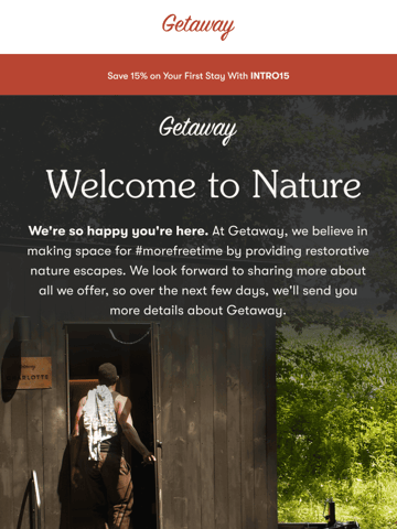 Getaway Welcome Email Thumbnail Preview