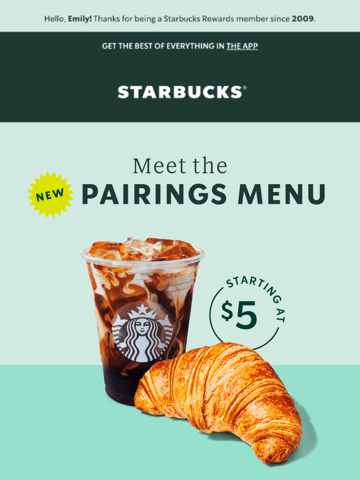 Starbucks Email Design Thumbnail Preview