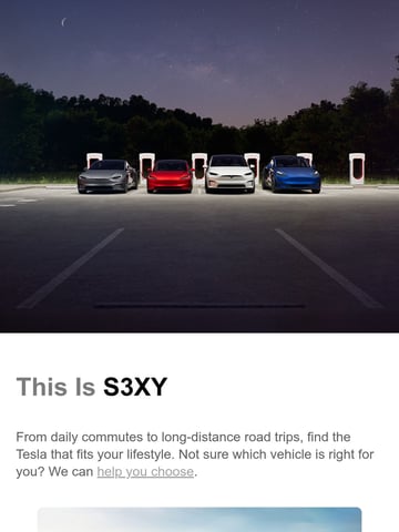 Tesla Email Design Thumbnail Preview