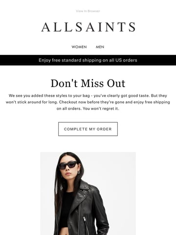 AllSaints Email Design Thumbnail Preview