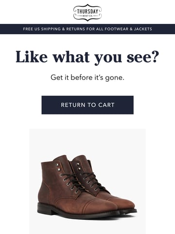 Thursday Boot Company Email Design Thumbnail Preview