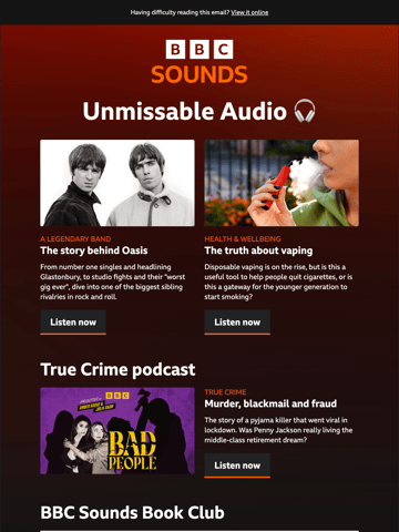BBC Sounds Email Design Thumbnail Preview