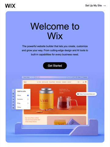 Wix.com Email Design Thumbnail Preview