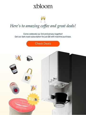 xBloom Coffee Email Design Thumbnail Preview