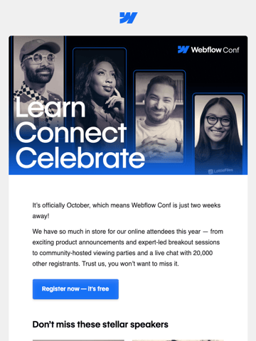 Webflow Conf Email Design Thumbnail Preview