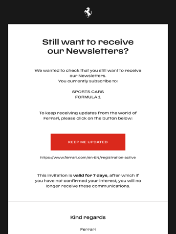 Ferrari.com Email Design Thumbnail Preview