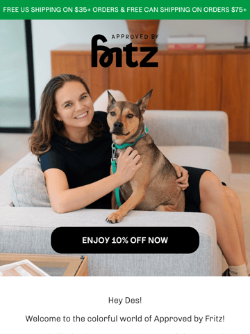 Approved By Fritz Welcome Email Design Thumbnail Preview