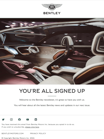 Bentley Motors Inc Email Design Thumbnail Preview