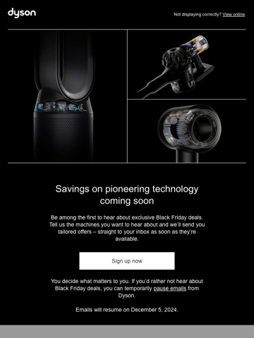 Dyson BFCM Opt In Thumbnail Preview