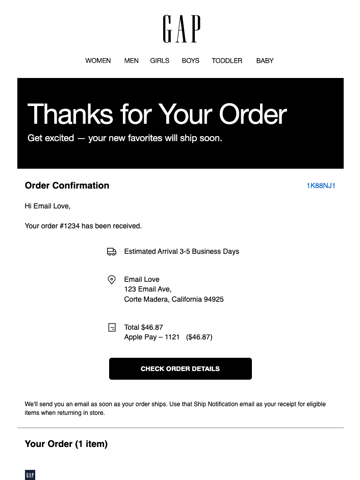 Gap Email Design Thumbnail Preview
