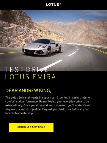 Lotus Cars Email Design Thumbnail Preview