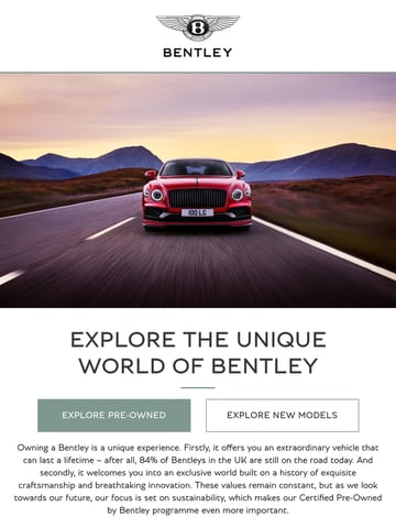 Bentley Motors Inc Email Design Thumbnail Preview